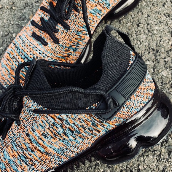 Multi- Black Slip-On Lace-Up Stretch Knit Sneakers - Picture 3 of 4